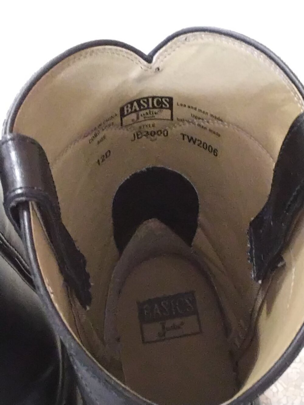Justin Men's Temple 10" Black Leather Roper Western Boots | JB3000 | Size 12D - Picture 8 of 10
